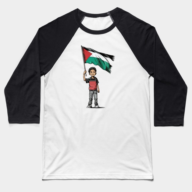 Palestine Children Baseball T-Shirt by lomdor